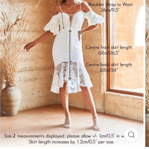 NEW- White Lace Boho Jaus Dress, Size: Small, US: 4 - Picture 8 of 8